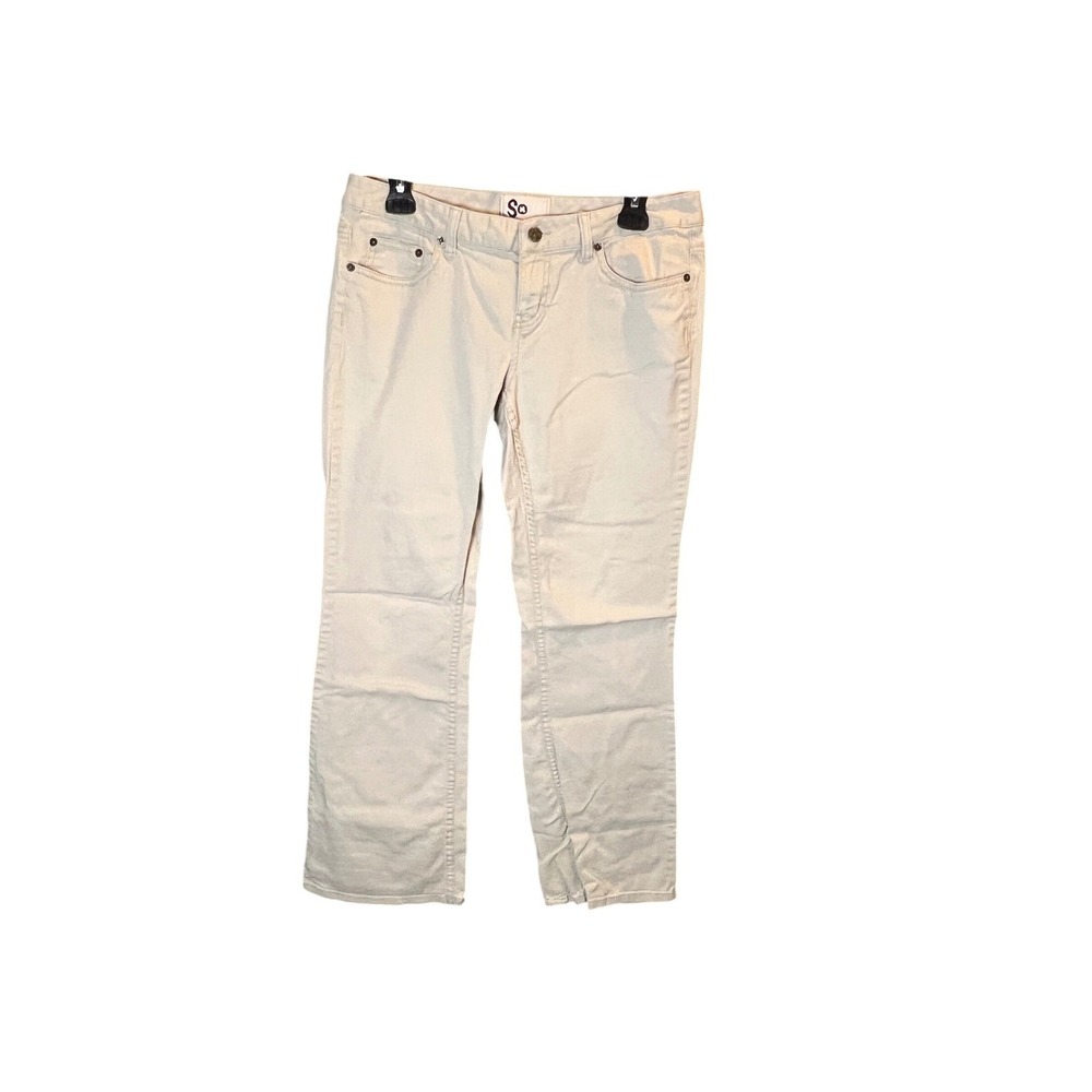 SO Juniors Size 11 Short Beige Bootcut Jeans Cotton Spandex
